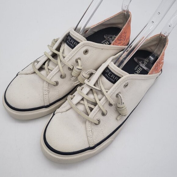 SPERRY Seacoast Isle Sneakers White Coral Shoes Womens Size 7 - Picture 2 of 12